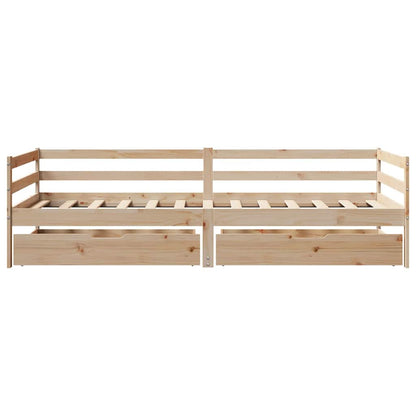 Daybed Med Skuffer 90X200 Cm Massivt Fyrretræ