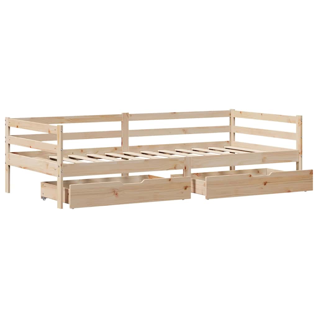 Daybed Med Skuffer 90X200 Cm Massivt Fyrretræ