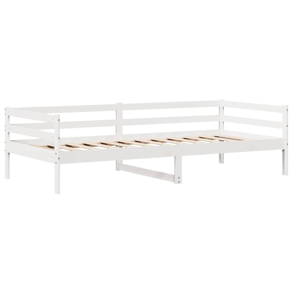 Daybed Med Skuffer 90X200 Cm Massivt Fyrretræ Hvid