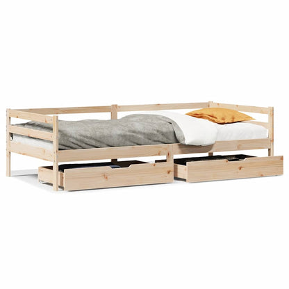 Daybed Med Skuffer 80X200 Cm Massivt Fyrretræ