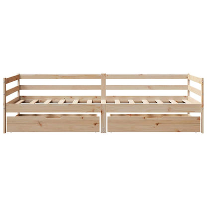 Daybed Med Skuffer 80X200 Cm Massivt Fyrretræ