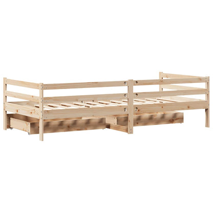 Daybed Med Skuffer 80X200 Cm Massivt Fyrretræ