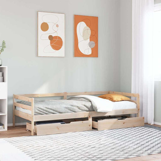 Daybed Med Skuffer Massivt Fyrretræ - Hovedbillede