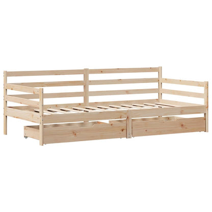 Daybed Med Skuffer 90X200 Cm Massivt Fyrretræ