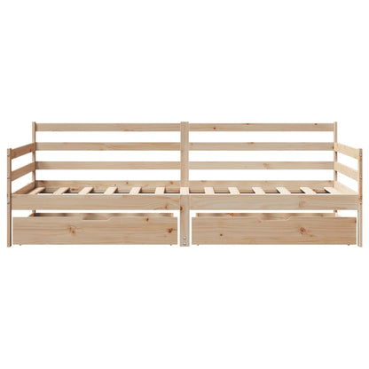 Daybed Med Skuffer 90X200 Cm Massivt Fyrretræ