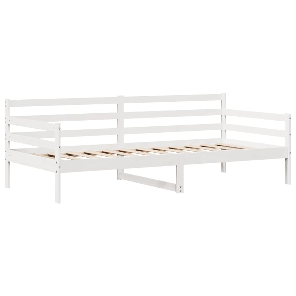 Daybed Med Skuffer 90X200 Cm Massivt Fyrretræ Hvid