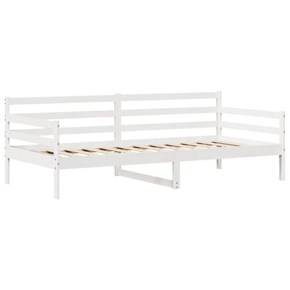 Daybed Med Skuffer 90X200 Cm Massivt Fyrretræ Hvid