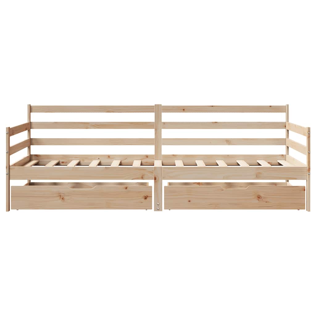Daybed med Skuffer 90x190 Cm Massivt Fyrretræ - billede 4