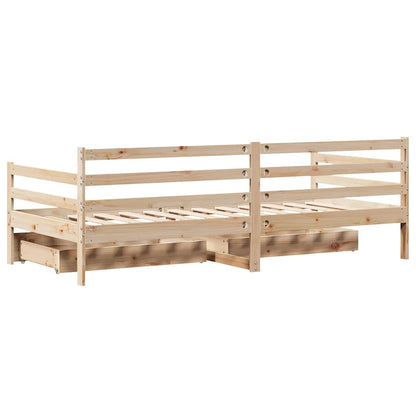 Daybed med Skuffer 90x190 Cm Massivt Fyrretræ - billede 8