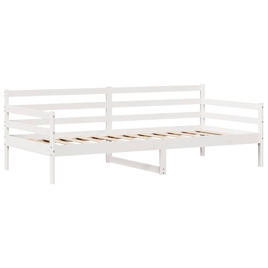 Daybed med Skuffer 90x190 Cm Massivt Fyrretræ Hvid - billede 5