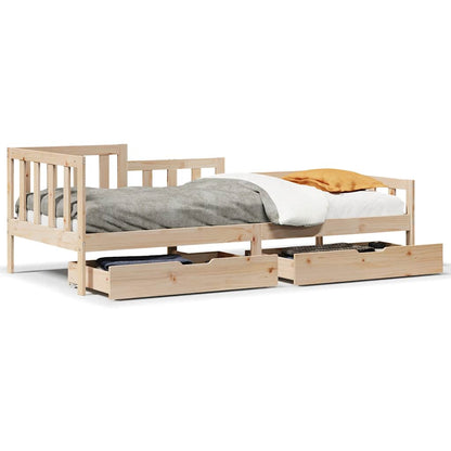 Daybed Med Skuffer 90X200 Cm Massivt Fyrretræ
