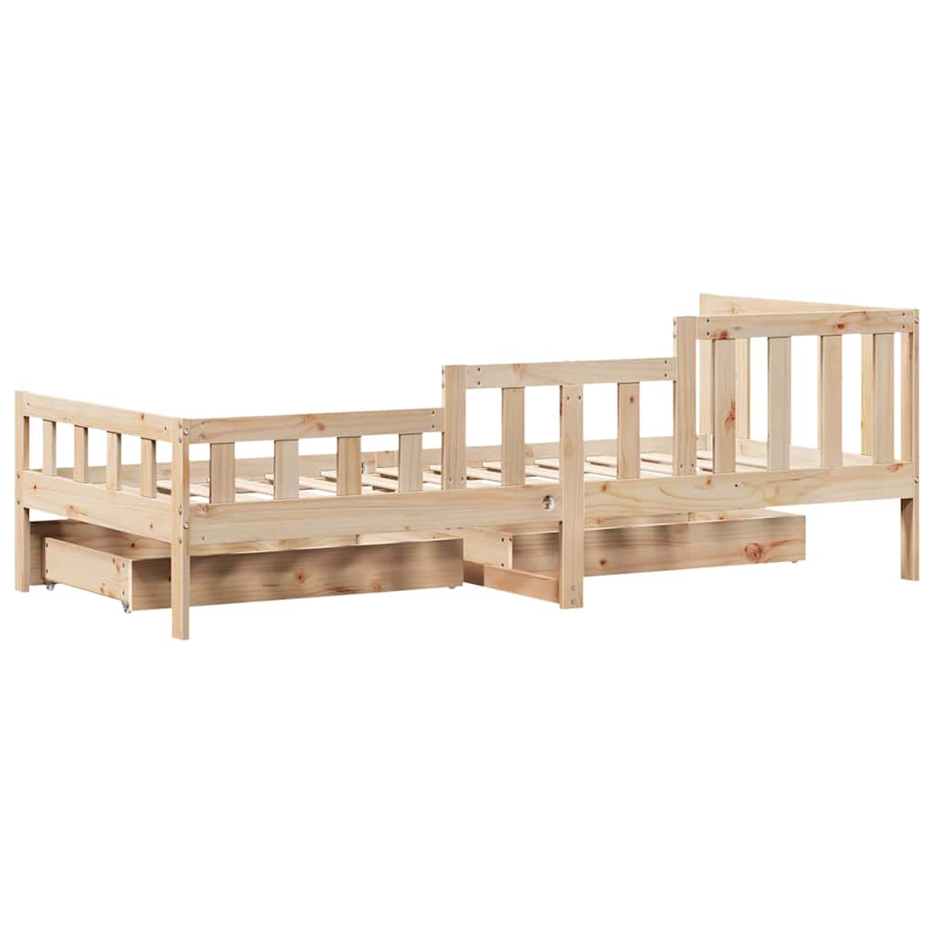 Daybed Med Skuffer 90X200 Cm Massivt Fyrretræ