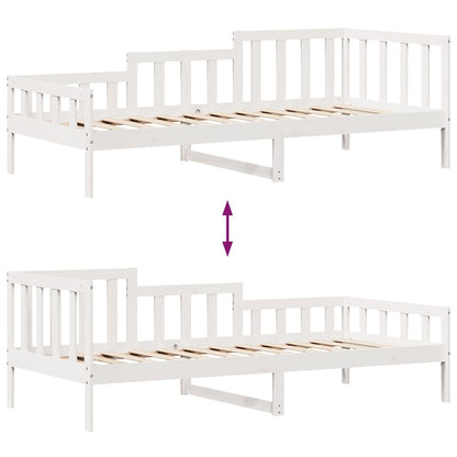 Daybed Med Skuffer 90X190 Cm Massivt Fyrretræ Hvid