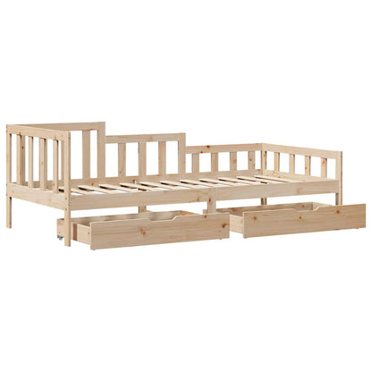 Daybed Med Skuffer 80X200 Cm Massivt Fyrretræ