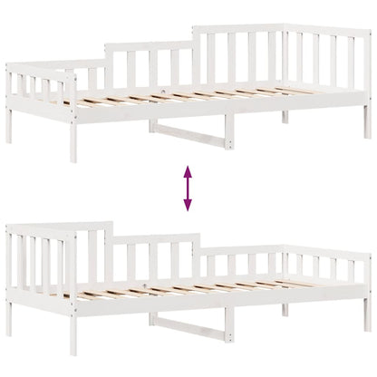 Daybed Med Skuffer 80X200 Cm Massivt Fyrretræ Hvid