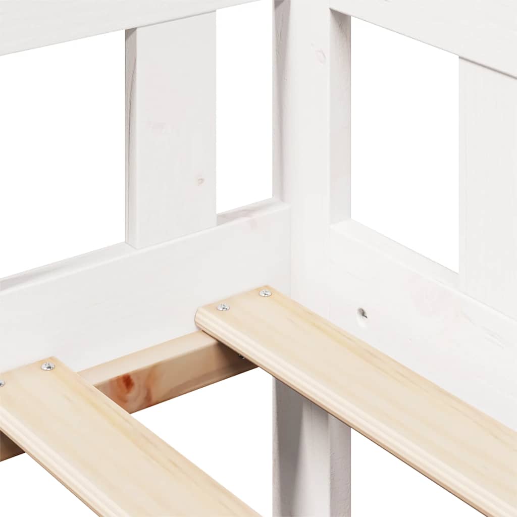 Daybed Med Skuffer 90X200 Cm Massivt Fyrretræ Hvid