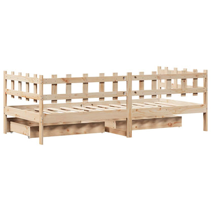 Daybed Med Skuffer 80X200 Cm Massivt Fyrretræ