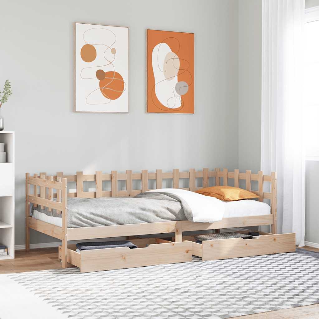 Daybed Med Skuffer Massivt Fyrretræ - Variant 3302132