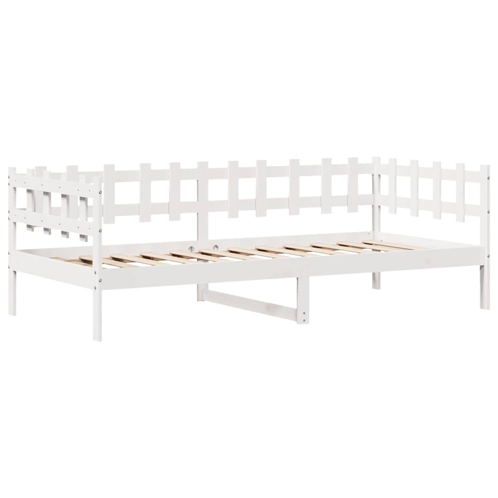 Daybed Med Skuffer 80X200 Cm Massivt Fyrretræ Hvid