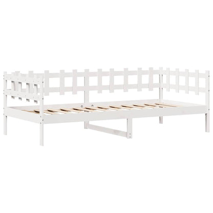 Daybed Med Skuffer 80X200 Cm Massivt Fyrretræ Hvid