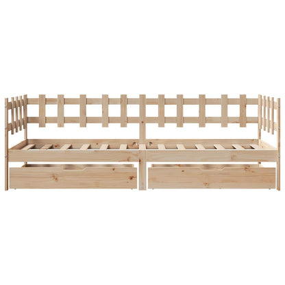 Daybed Med Skuffer 90X200 Cm Massivt Fyrretræ