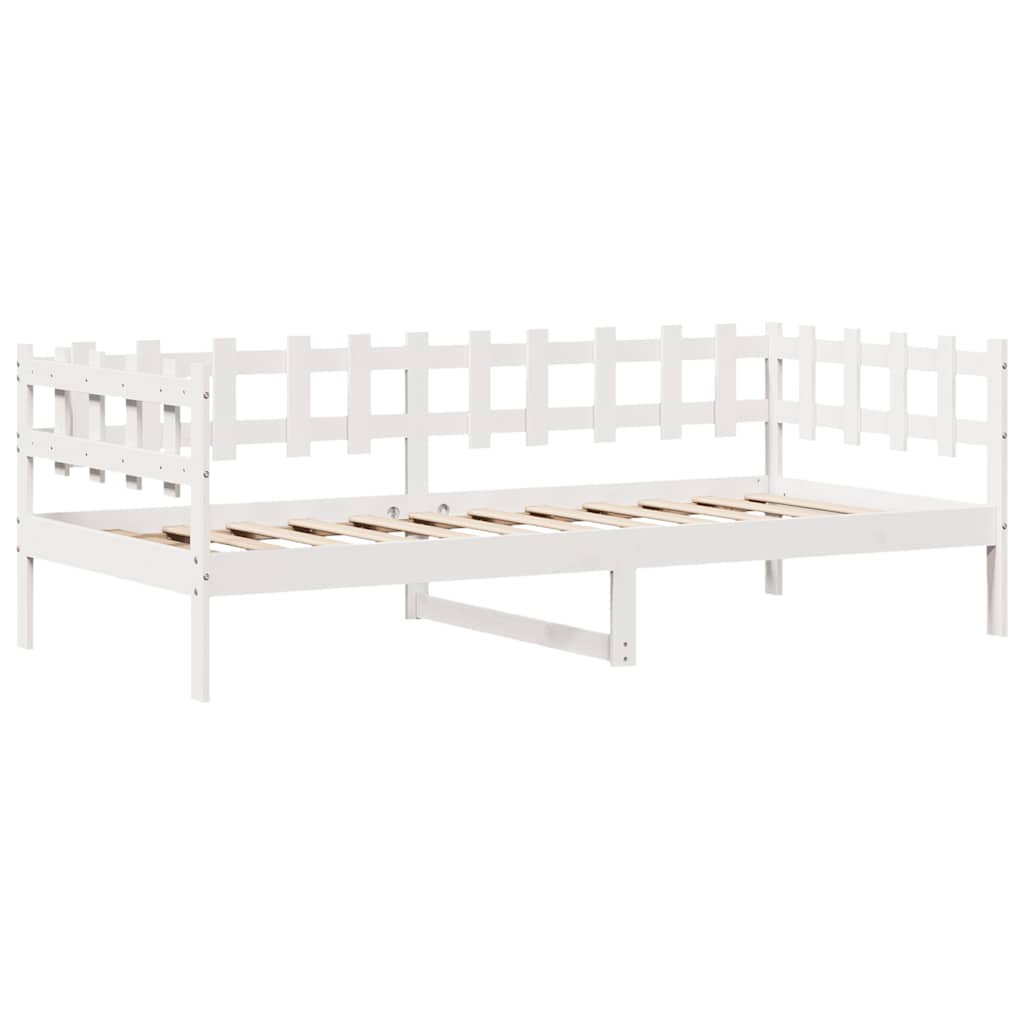 Daybed Med Skuffer 90X200 Cm Massivt Fyrretræ Hvid