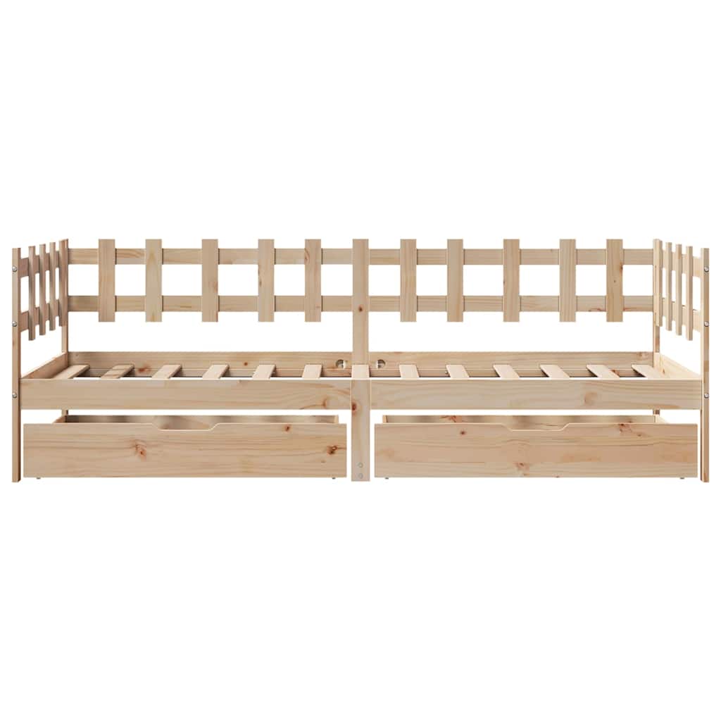 Daybed Med Skuffer 90x190 Cm Massivt Fyrretræ - Billede 4