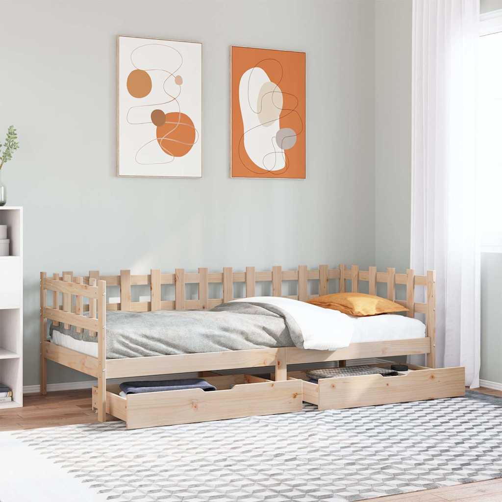 Daybed Med Skuffer Massivt Fyrretræ - Variant 3302136