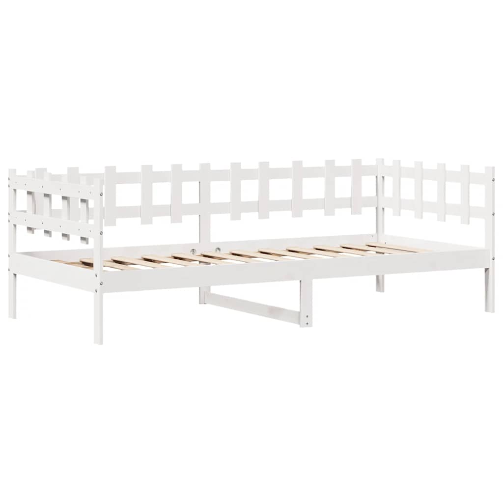 Daybed Med Skuffer 90X190 Cm Massivt Fyrretræ Hvid