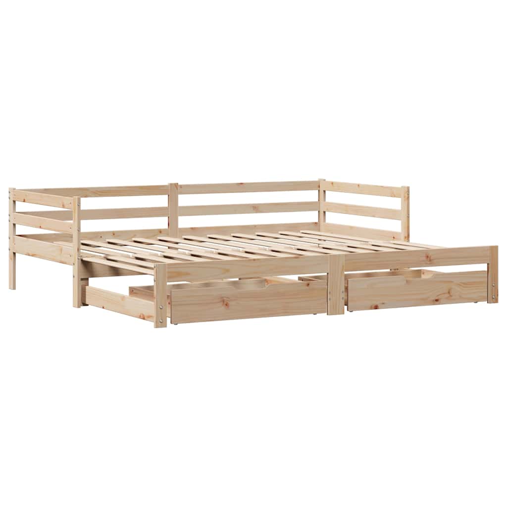 Daybed med Skuffer 90x200 Cm Massivt Fyrretræ - billede 3