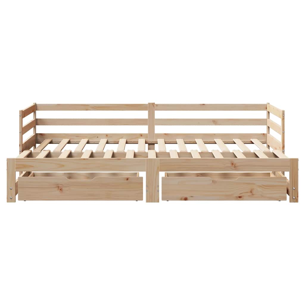 Daybed med Skuffer 90x200 Cm Massivt Fyrretræ - billede 6