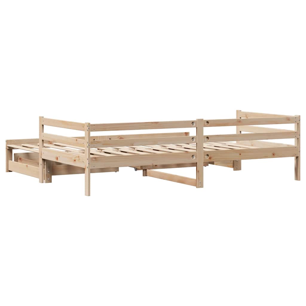 Daybed med Skuffer 90x200 Cm Massivt Fyrretræ - billede 8