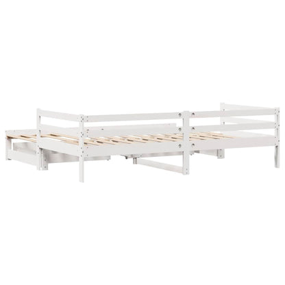 Daybed Med Udtræk Og Skuffer Uden Madras 90X190 Cm Hvid