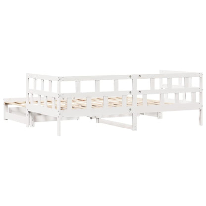 Daybed Med Udtræk Og Skuffer Uden Madras 90X200 Cm Hvid