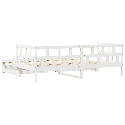 Daybed Med Udtræk Og Skuffer Uden Madras 80X200 Cm Hvid