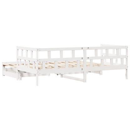 Daybed Med Udtræk Og Skuffer Uden Madras 90X190 Cm Hvid