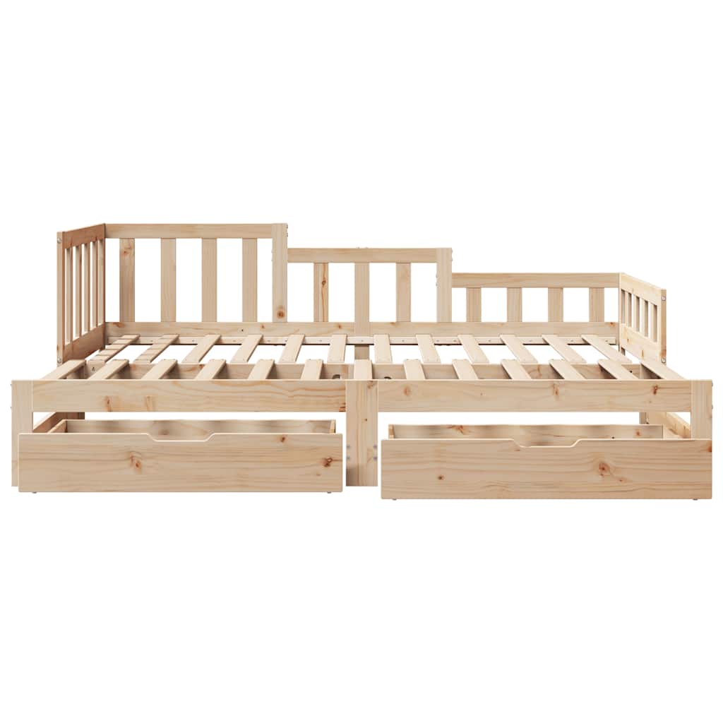 Daybed Med Udtræk Og Skuffer Uden Madras