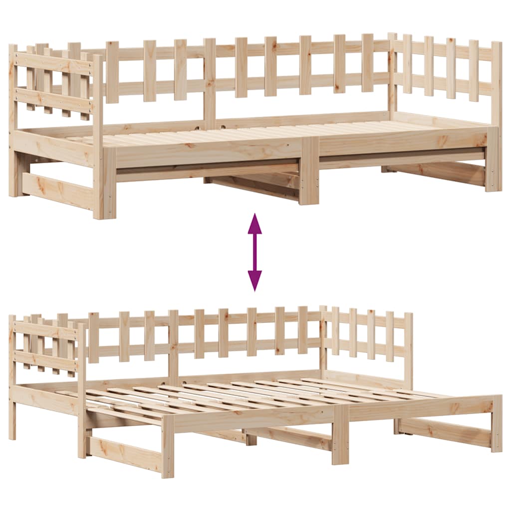 Daybed Med Udtræk Og Skuffer Uden Madras