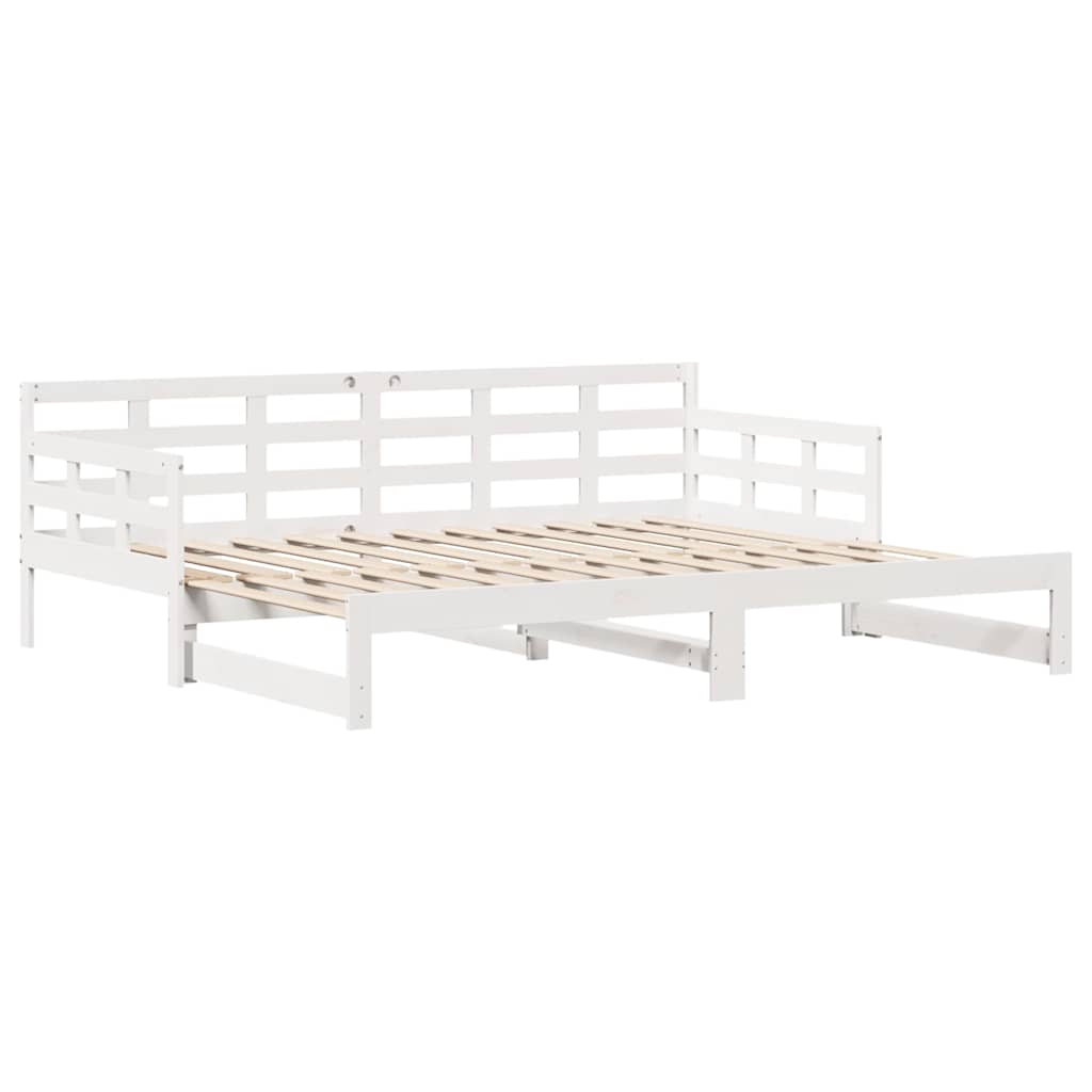 Daybed Med Udtræk Og Skuffer Uden Madras 80x200 Cm Hvid - Billede 5