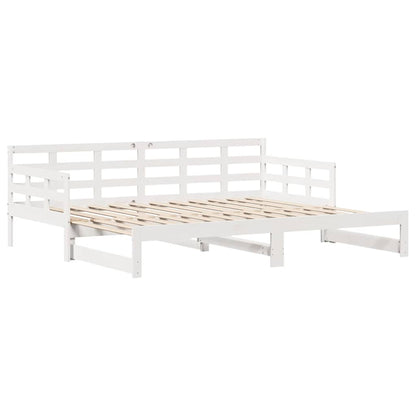 Daybed Med Udtræk Og Skuffer Uden Madras 80x200 Cm Hvid - Billede 5