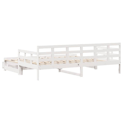 Daybed Med Udtræk Og Skuffer Uden Madras 80x200 Cm Hvid - Billede 7