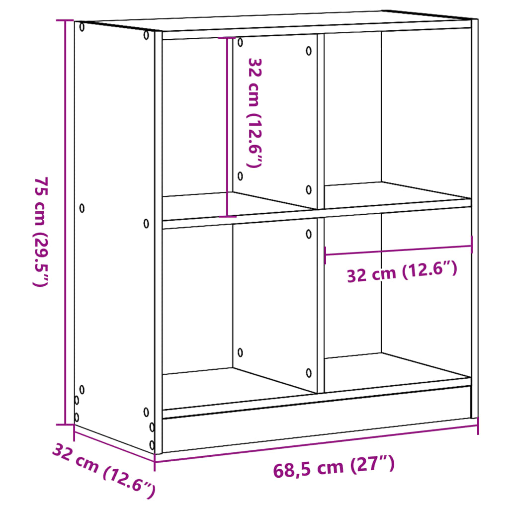 Skab 68,5x32x75 Cm Konstrueret Træ Røget Egetræ - Billede 9