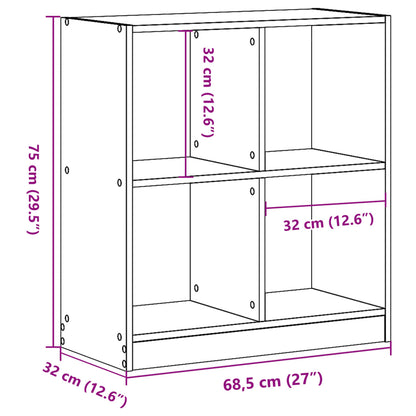 Skab 68,5x32x75 Cm Konstrueret Træ Røget Egetræ - Billede 9