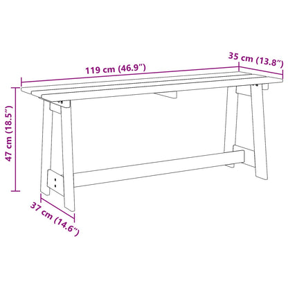 Udendørs Bænk 119 X 37 X 47 Cm Massiv Fyrretræ - Billede 9