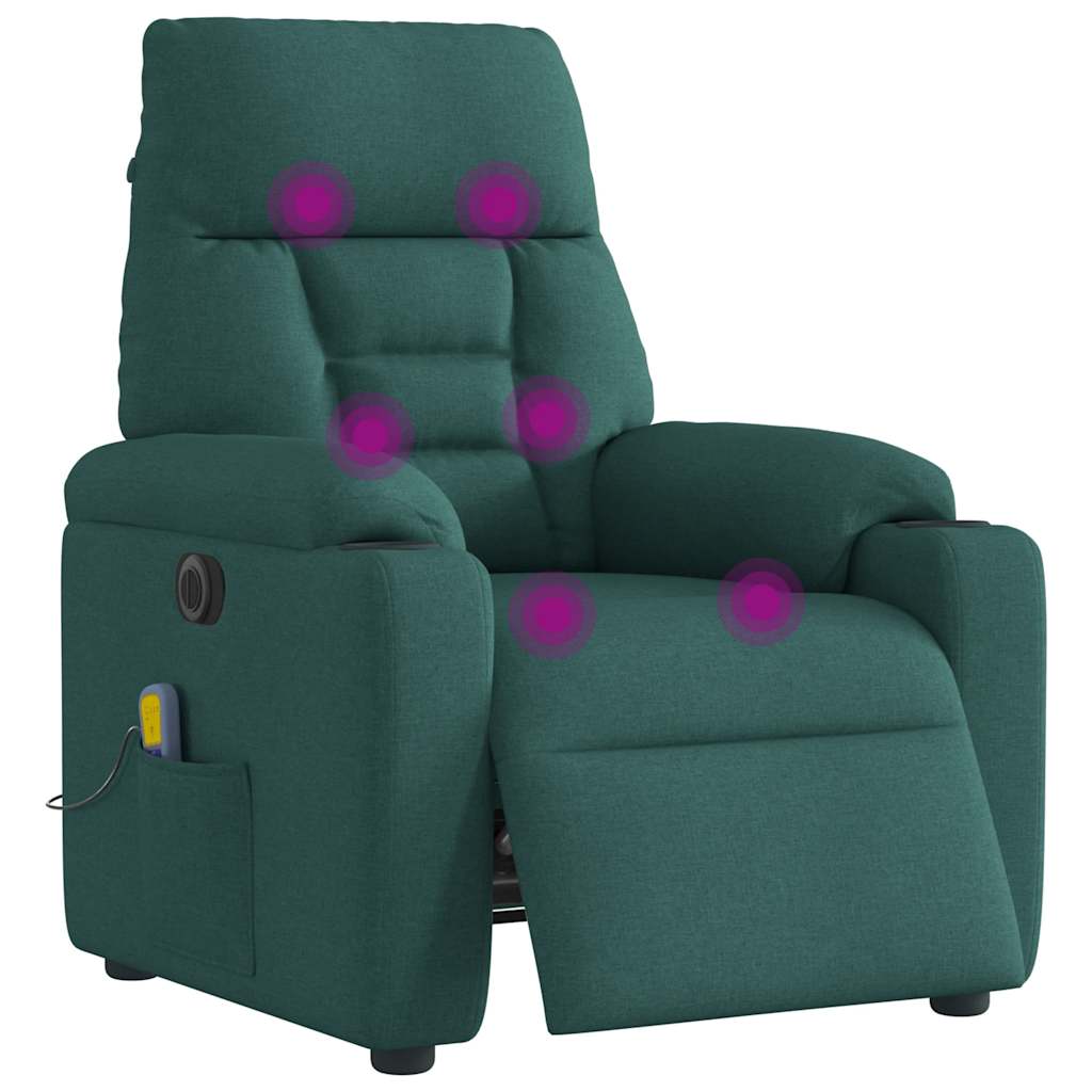 Massagestol Stof Mørkegrøn