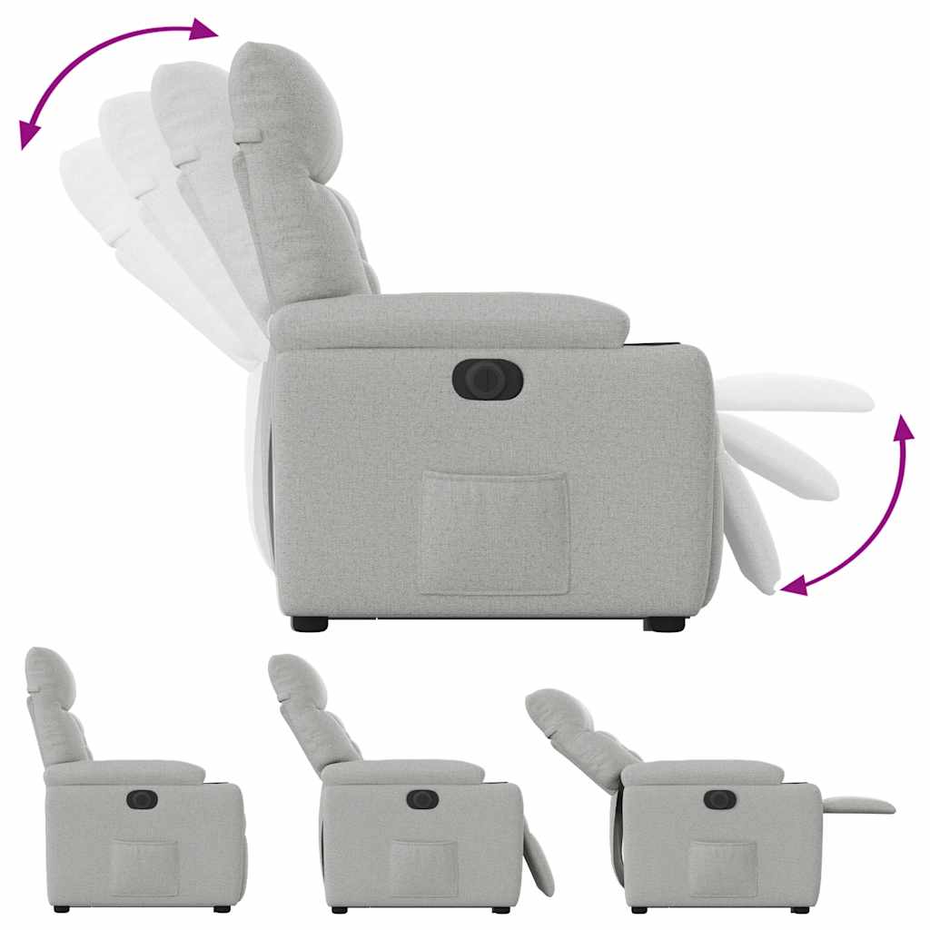 Massagestol Med Løftefunktion Stof Skygrå