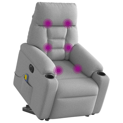 Massagestol Med Løftefunktion Stof Skygrå