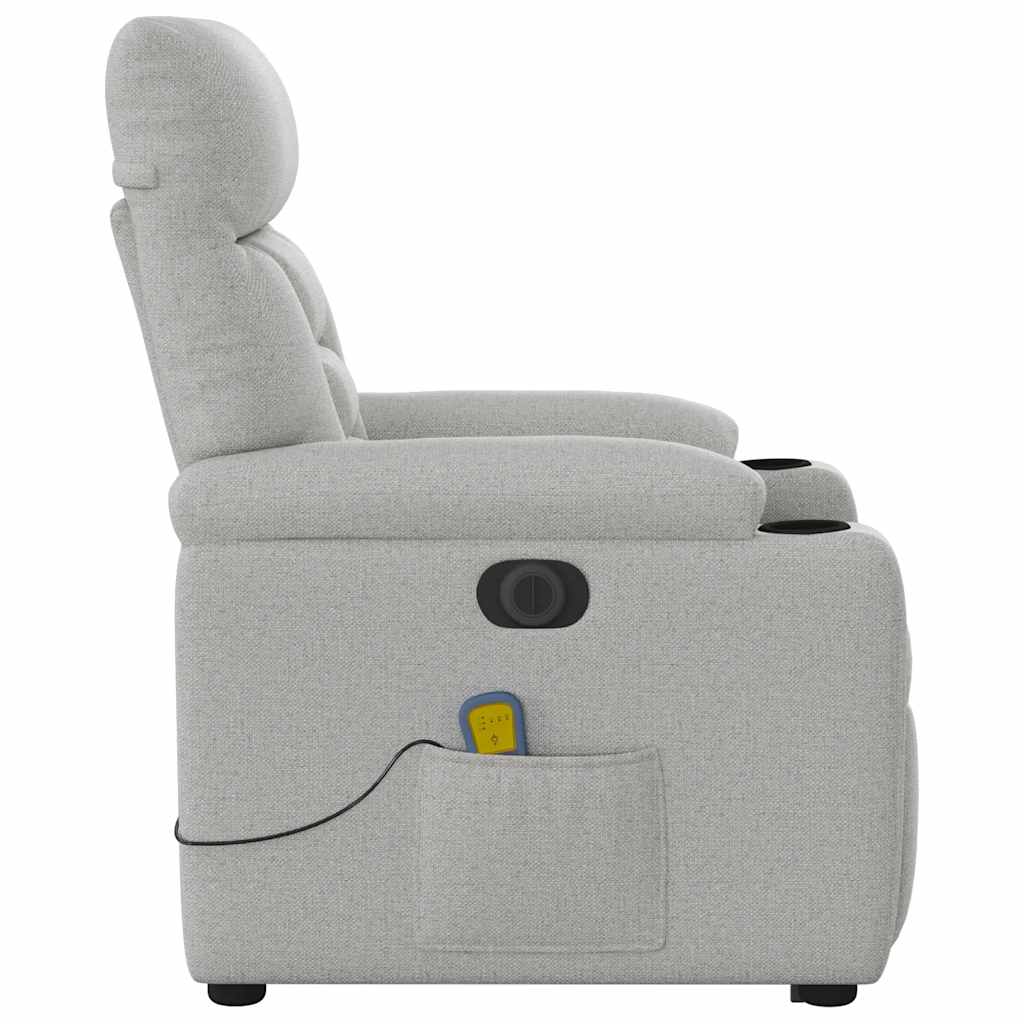 Massagestol Med Løftefunktion Stof Skygrå