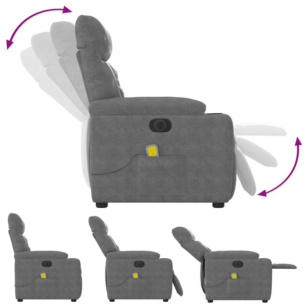 Massagestol Mikrofiberstof Mørkegrå