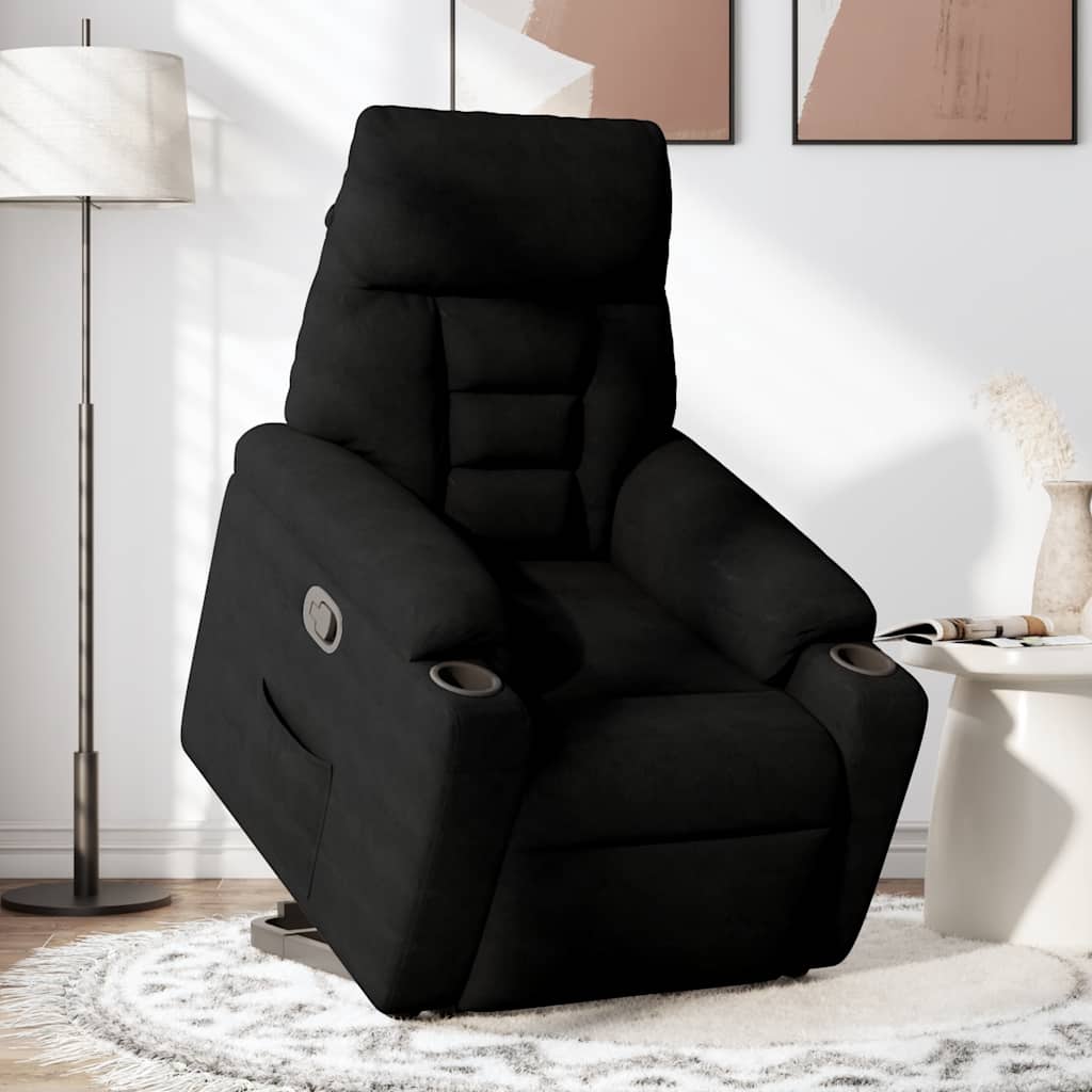 Løftestol Mikrofiberstof Sort